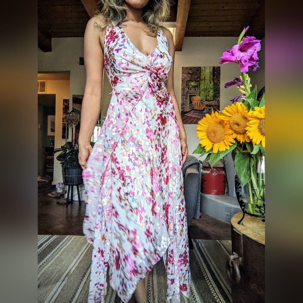 Floral silk and rayon BCBG dress- Edit-Already sold!